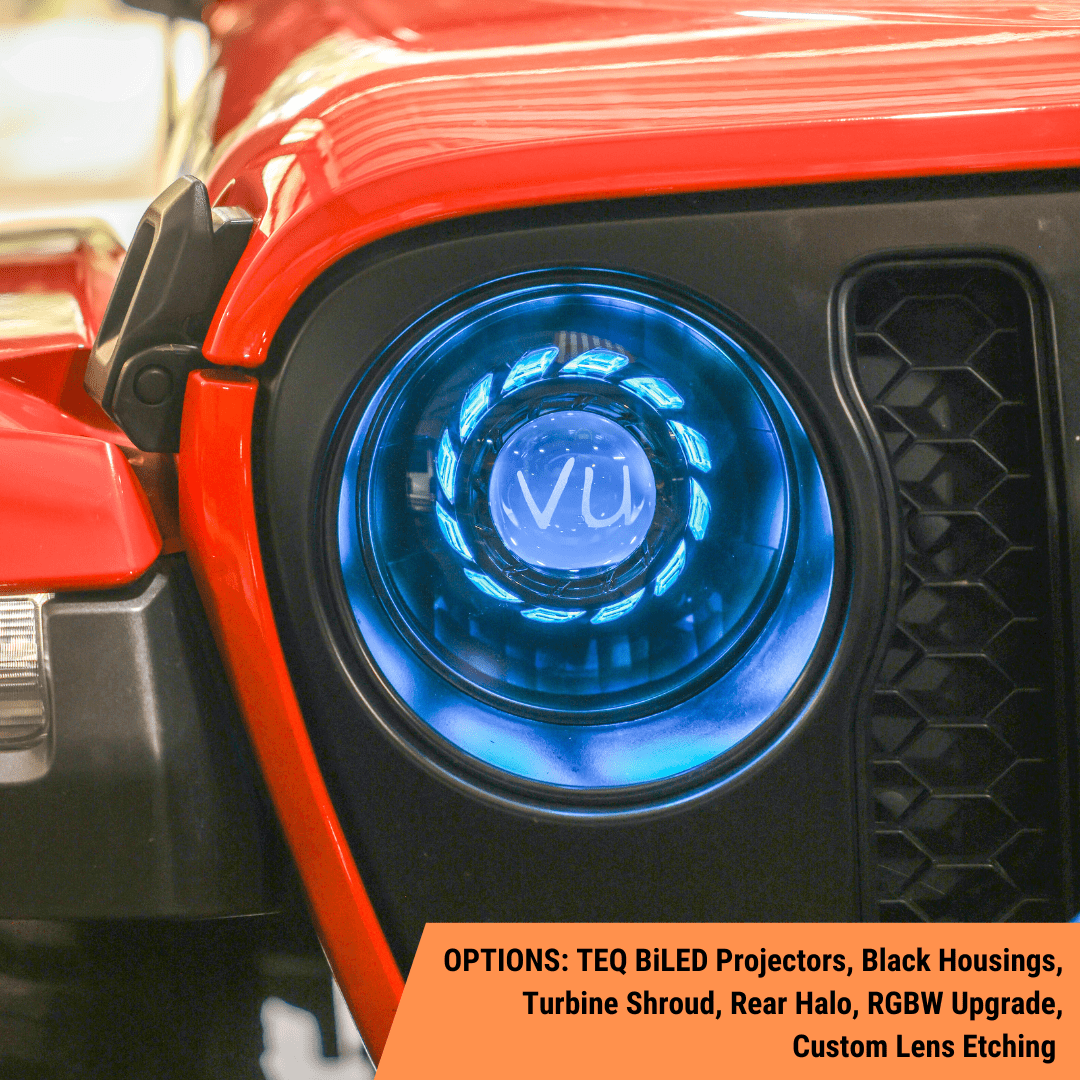 TEQ Customs Headlights Turbine Edition Headlights / 2017-2026 Jeep Wrangler JL + 2020-2026 Gladiator JT