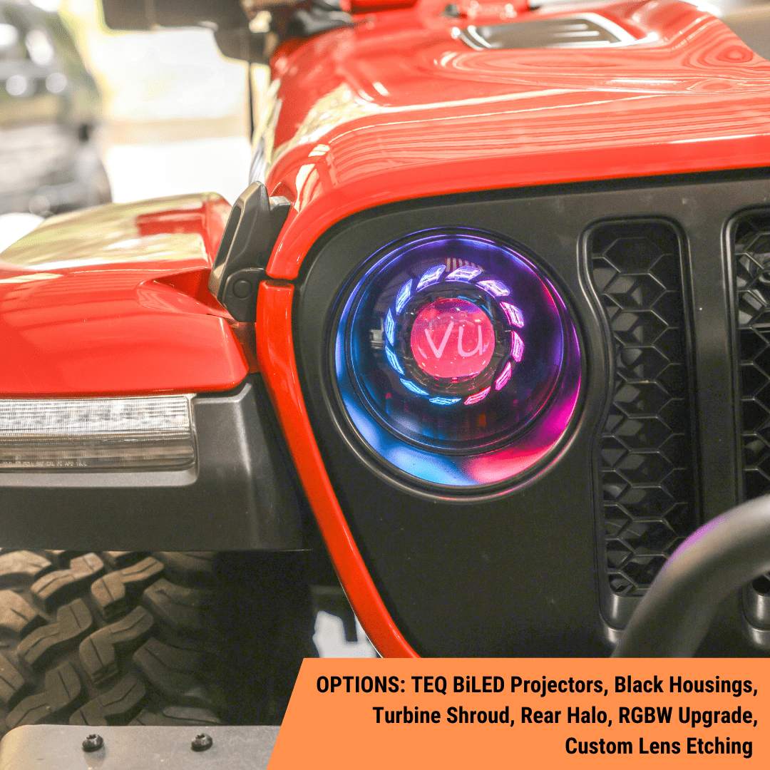 TEQ Customs Headlights Turbine Edition Headlights / 2017-2026 Jeep Wrangler JL + 2020-2026 Gladiator JT