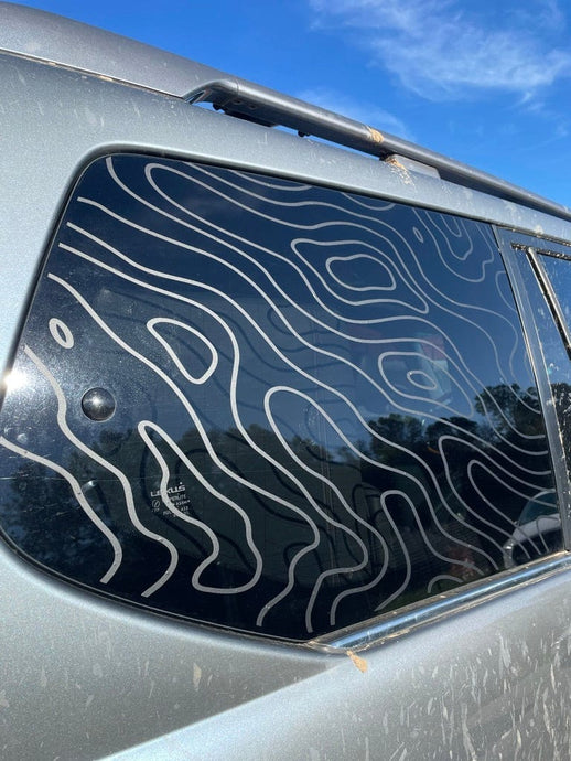 topographic window decal