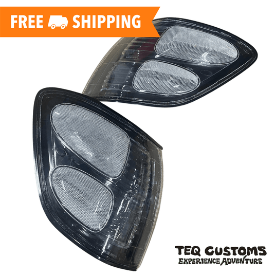 TEQ Customs LLC Headlights 01-04 Sequoia + 00-04 Tundra Double Cab Black Corner Lights