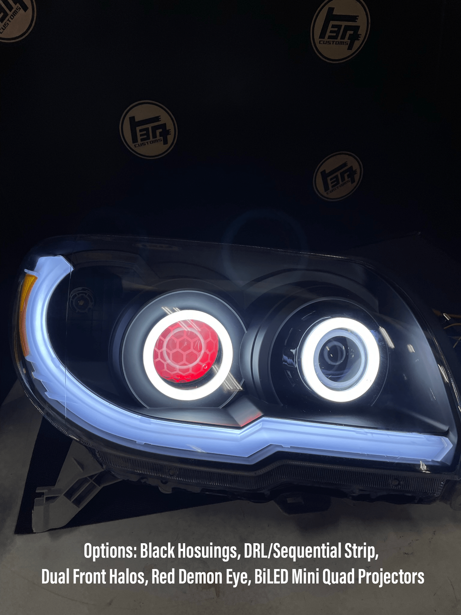 TEQ Customs LLC Headlights Custom DRL Retrofit Headlights / 06-09 4Runner