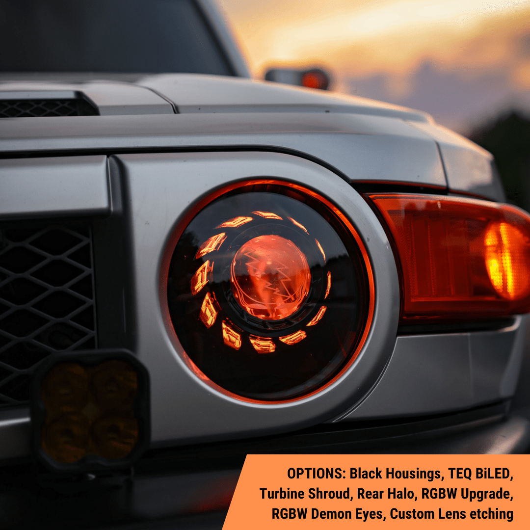 Custom Retrofit Headlights / 2007-2014 FJ Cruiser – TEQ Customs Custom Retrofit Headlights / 2007-2014 FJ Cruiser – TEQ Customs
