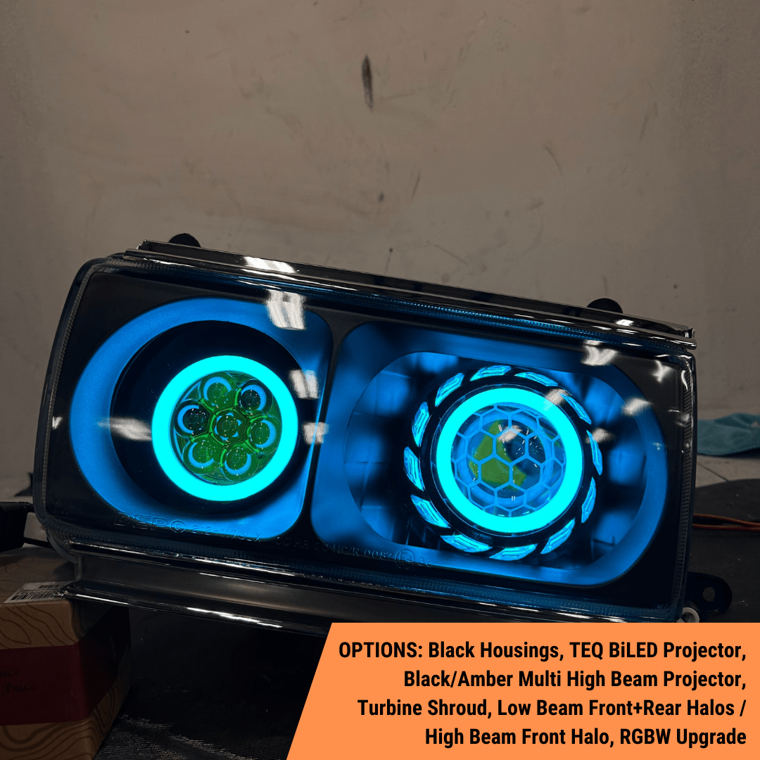 TEQ Customs LLC Headlights Retrofit Headlights / 80 Series Land Cruiser (90-97) / TEQ Customs