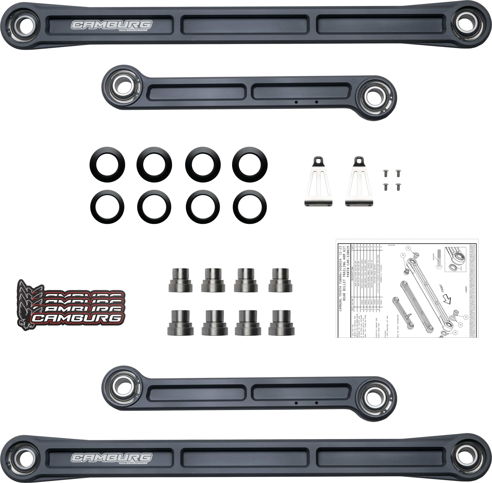 TEQ Customs LLC Suspension Camburg Engineering Rear Trailing Arm Kit / 22+ Tundra, 23+ Sequoia, 24+ Tacoma