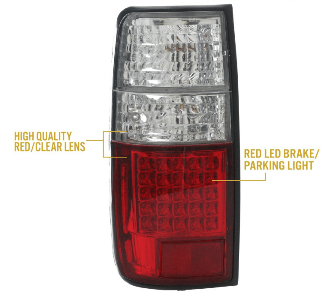 TEQ Customs LLC Tail Lights Red/Clear Tail Lights / 91-97 Land Cruiser + 95-97 Lx450 (80 Series)