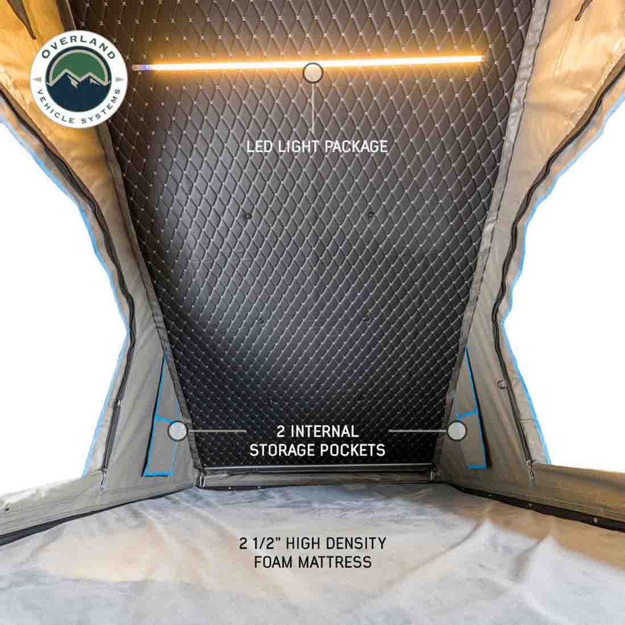 TEQ Customs MagPak Camper W/Tent, Lights, Rear Molle Panel, Side Tie Downs, Front and Rear Windows 19-24 Ford  Ranger 5 Foot Bed Overland Vehicle Systems