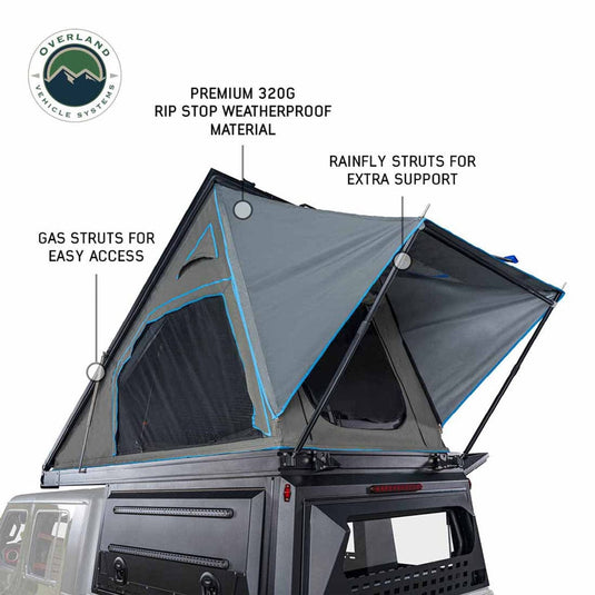 TEQ Customs MagPak Camper W/Tent, Lights, Rear Molle Panel, Side Tie Downs, Front and Rear Windows 19-24 Ford  Ranger 5 Foot Bed Overland Vehicle Systems