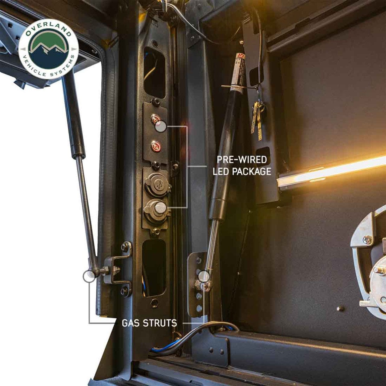 TEQ Customs MagPak Camper W/Tent, Lights, Rear Molle Panel, Side Tie Downs, Front and Rear Windows 19-24 Ford  Ranger 5 Foot Bed Overland Vehicle Systems