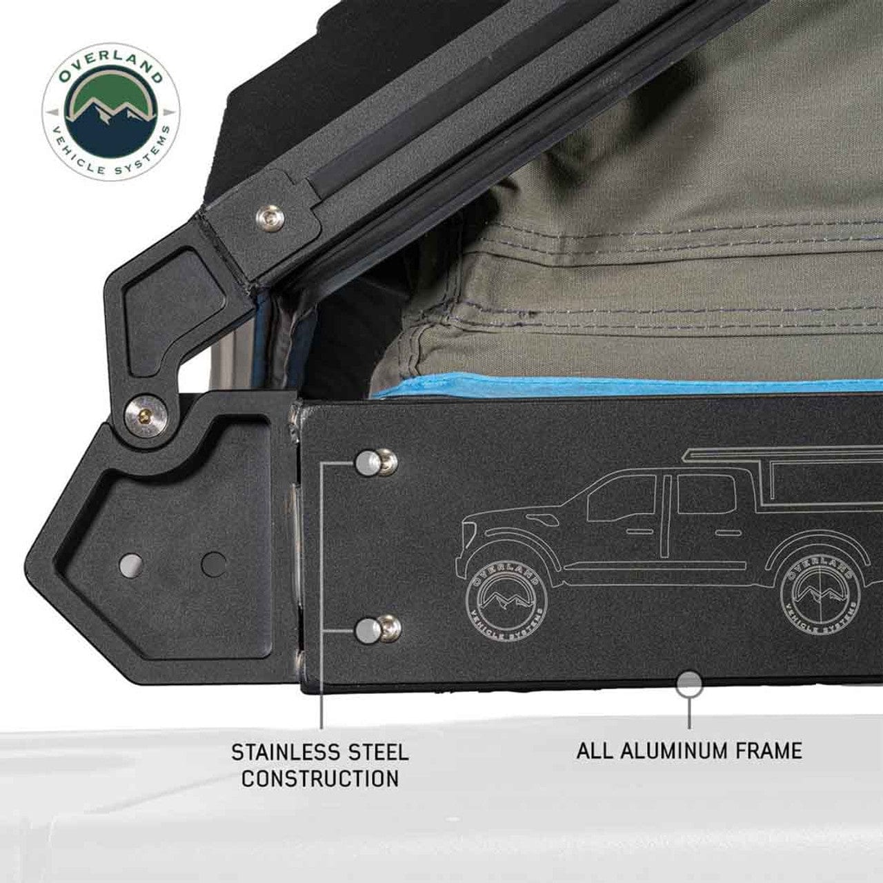 TEQ Customs MagPak Camper W/Tent, Lights, Rear Molle Panel, Side Tie Downs, Front and Rear Windows 19-24 Ford  Ranger 5 Foot Bed Overland Vehicle Systems