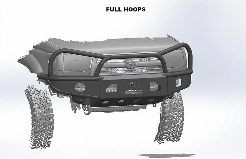 True North Fabrications Armor Full Hoops / Raw Steel True North Plate Bumper / 96-02 3rd Gen 4Runner