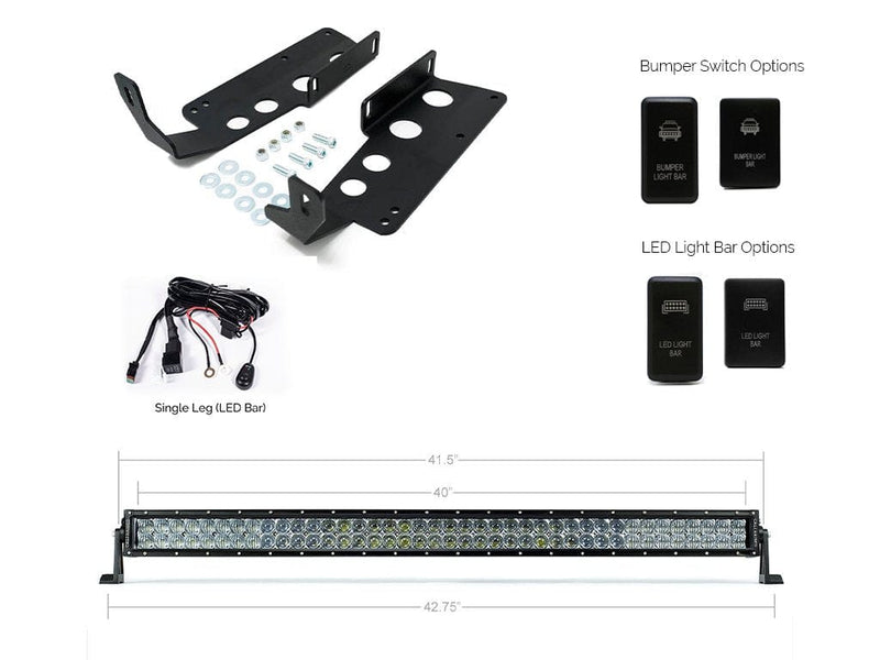 Load image into Gallery viewer, 2014-2021 TOYOTA TUNDRA 42&quot; HIDDEN GRILLE CURVED LED LIGHT BAR BRACKETS KIT
